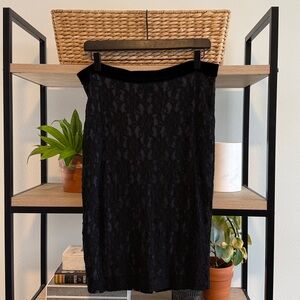 White + Warren Lace Stretch Knit Pencil Skirt, M